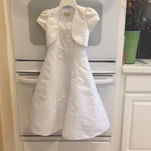 White flower girl dress